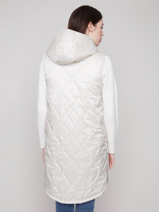 Charlie B Pearlized Long Vest | Champagne