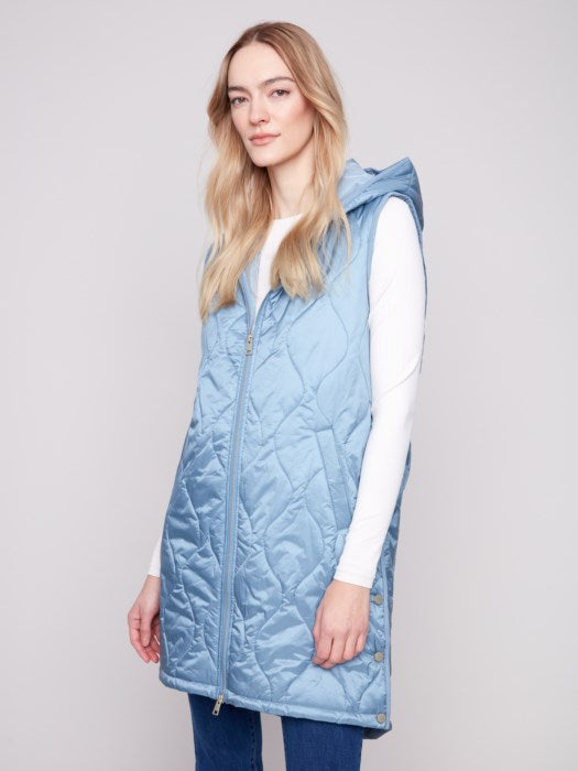 Charlie B Pearlized Long Vest | Oxford