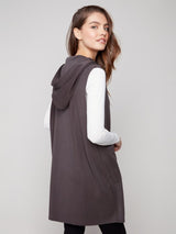 Charlie B Soft Scuba Long Vest | Mocha