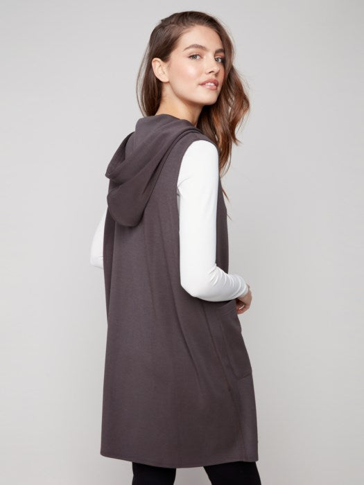 Charlie B Soft Scuba Long Vest | Mocha