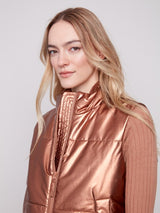 Charlie B Metallic Short Vest| Copper