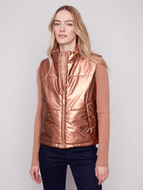 Charlie B Metallic Short Vest| Copper