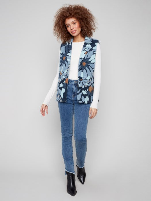 Charlie B Sherpa Flocked Fleece Vest Jacket | Oxford