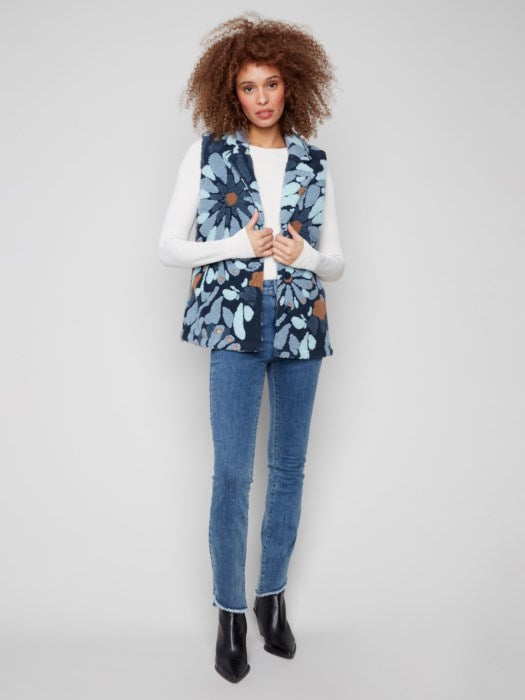 Charlie B Sherpa Flocked Fleece Vest Jacket | Oxford