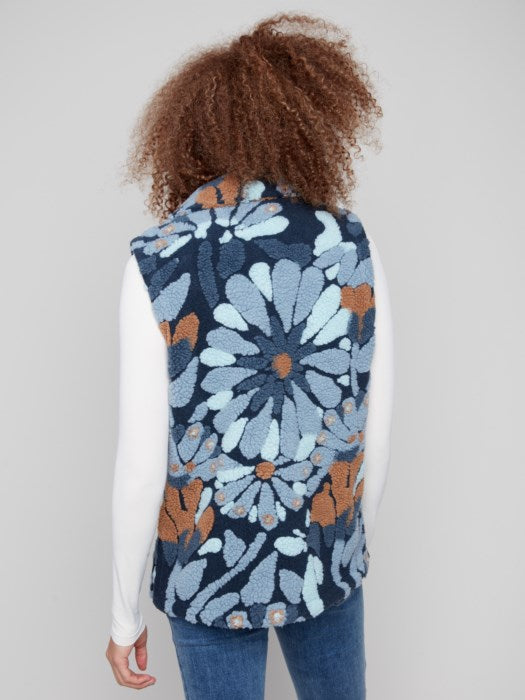 Charlie B Sherpa Flocked Fleece Vest Jacket | Oxford