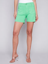 Charlie B Shorts with Patch Pockets-Emerald