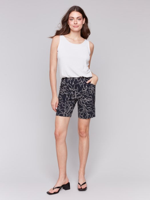 Charlie B Printed Pull-On Stretch Shorts | Corolla