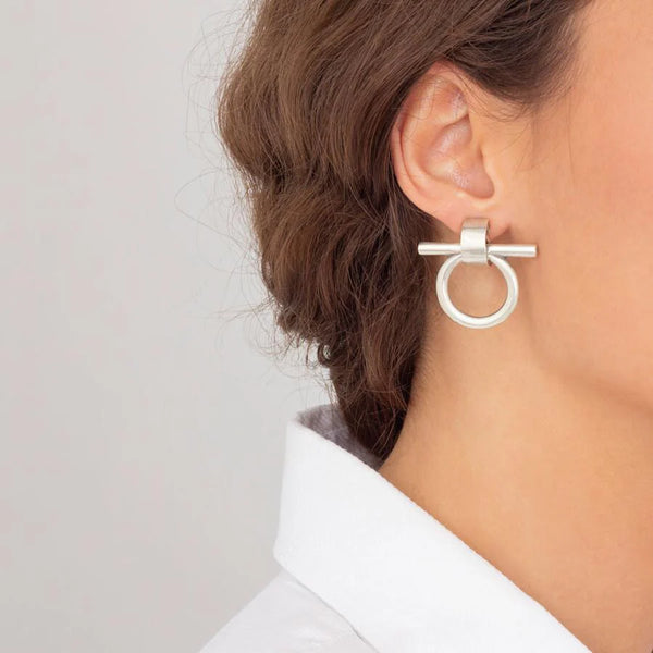 CXC Omega Earrings | Silver
