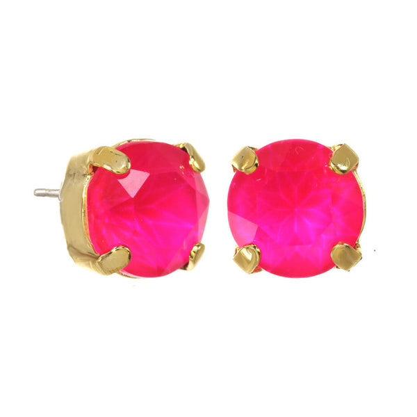 TOVA Oakland Studs in Electric Pink