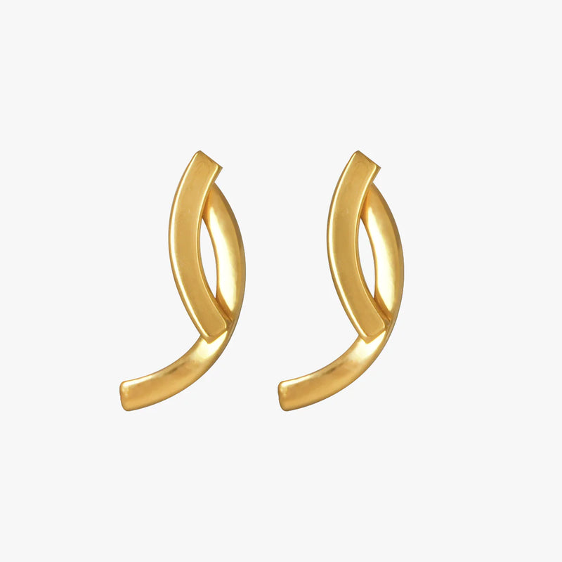 CXC Check Earrings| Gold