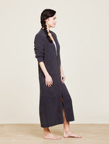 Barefoot Dreams CozyChic® Full Zip V-neck Lounger | Carbon