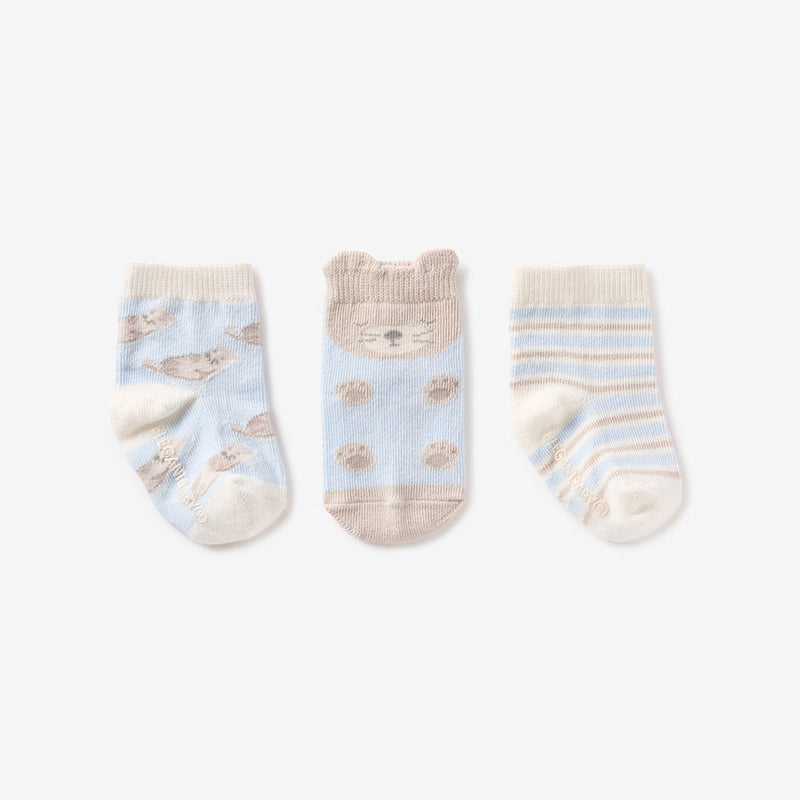 Elegant Baby Otter Non Slip Baby Socks 3 pack