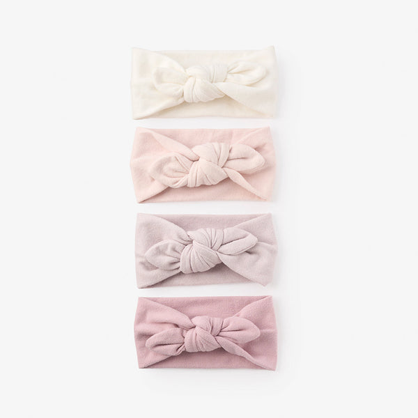 Elegant Baby Brushed Cotton Knotted Bow Headband 4 Pack