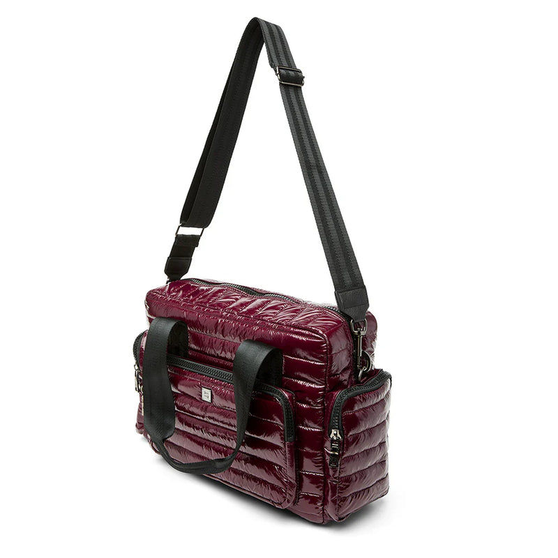 Think Royln Voyager Travel Bag | Glossy Deep Burgundy