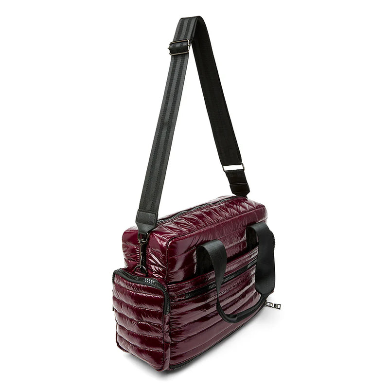 Think Royln Voyager Travel Bag | Glossy Deep Burgundy