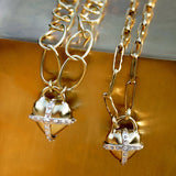 Waxing Poetic Heartglobe Charm Necklace - Ceramic Coated Brass