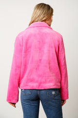 Fantastic Fawn Long Sleeve Faux Fur Jacket | Neon Pink