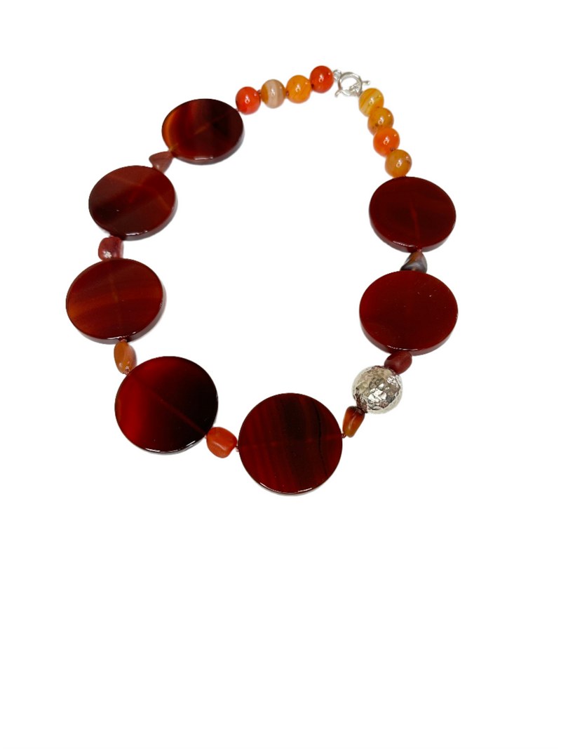 Simon Sebbag Round Red Agate Necklace