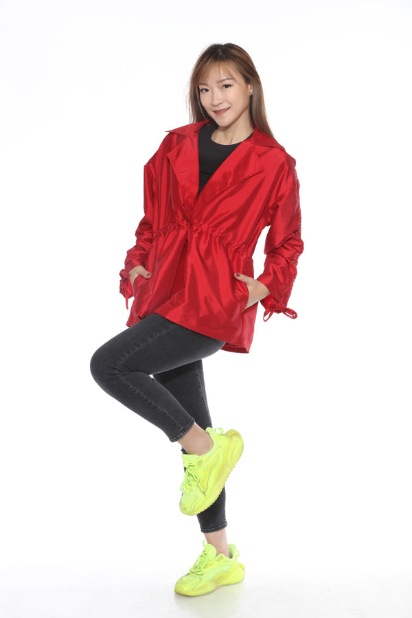 Oopéra Jacket with Ruched Sleeve | Red