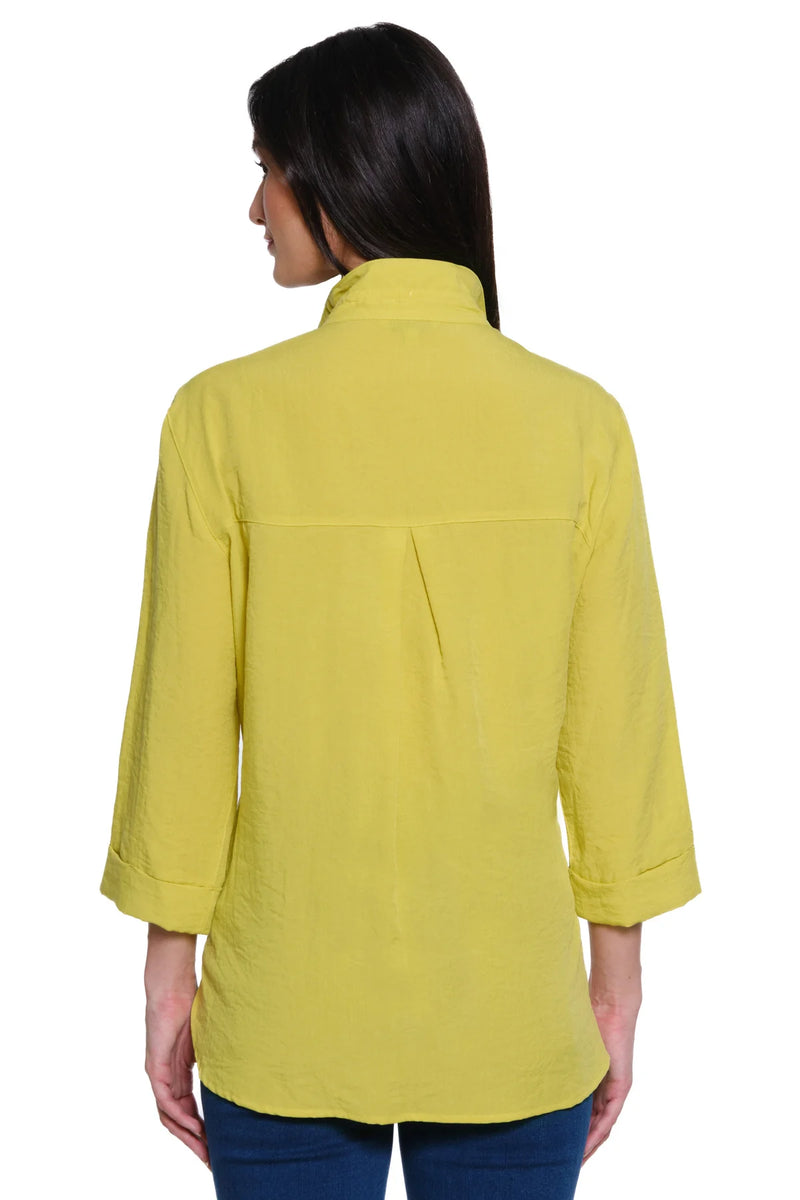 John Mark Solid Camp Shirt - Citron