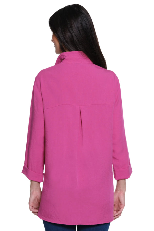 John Mark Solid Camp Shirt - Fuchsia