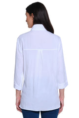 John Mark Solid Camp Shirt -White