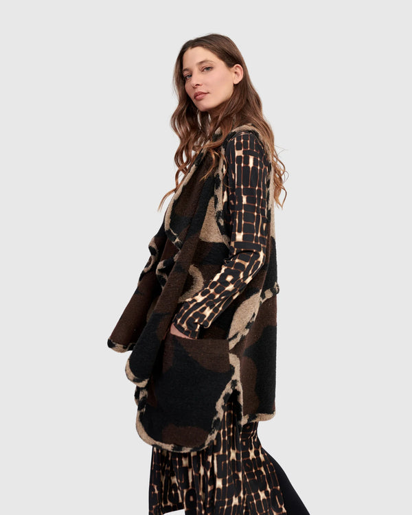 Alembika Piped Cozy Draped Vest | Floral