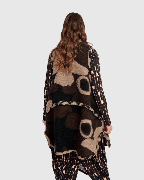 Alembika Piped Cozy Draped Vest | Floral