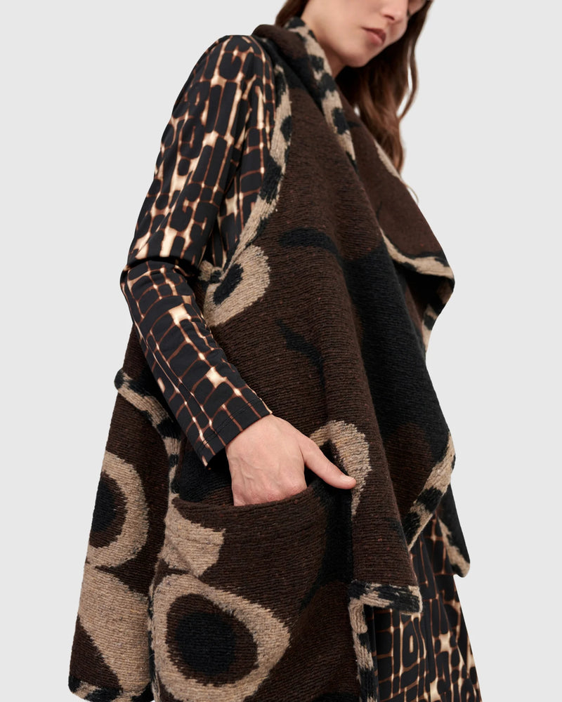 Alembika Piped Cozy Draped Vest | Floral