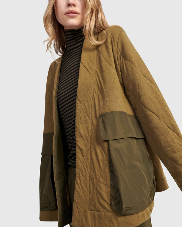 Alembika Urban Parcel Quilted Jacket | Khaki