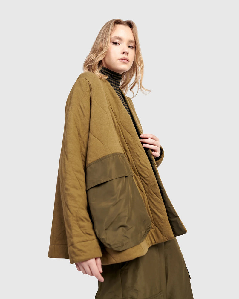 Alembika Urban Parcel Quilted Jacket | Khaki
