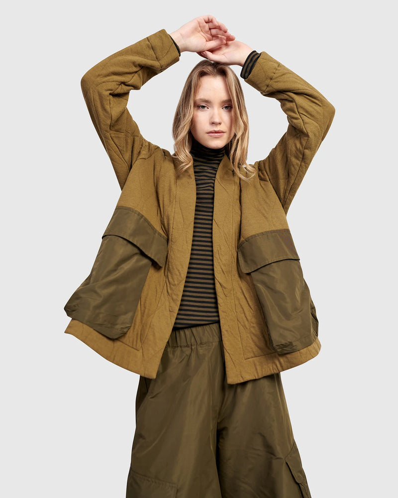 Alembika Urban Parcel Quilted Jacket | Khaki