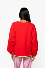 Queen of Sparkles Red Hat Metallic Santa Sweatshirt