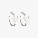 CXC Coin Hoop Earrings | Silver