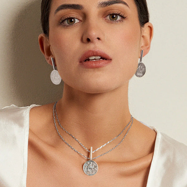 CXC Alejandro Coin Necklace | Silver