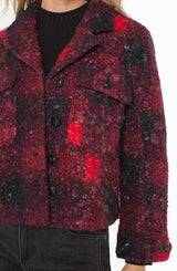 Liverpool Button Front Boxy Shacket | Red/Black