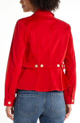 Liverpool Petite Peplum Jacket with Tab Detail | Fire Brick