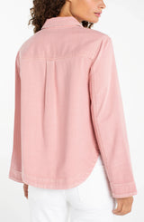 Livperpool High Low Denim Shacket | Misty Blush