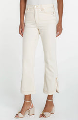 Liverpool Hannah Crop Flare with Tulip Hem  | Desert Dune
