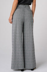 Liverpool Brooke High Rise Wide Leg Trouser | Black White Glen Plaid