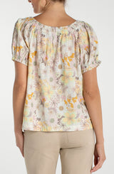 Liverpool Woven Top with Front Tie | Pristine Multi
