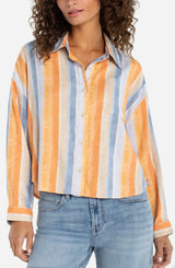Liverpool Relaxed Button-Down Shirt |Multi StripePri