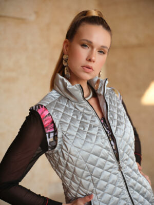 Dolcezza Woven Vest-Silver