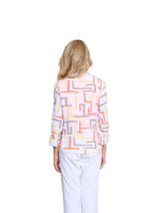 Multiples Printed Crinkle Woven One-Button Jacket | Multi