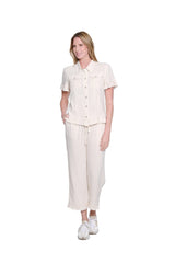 Multiples Slimsation® Ruffle Hem Crop Pant | Flax