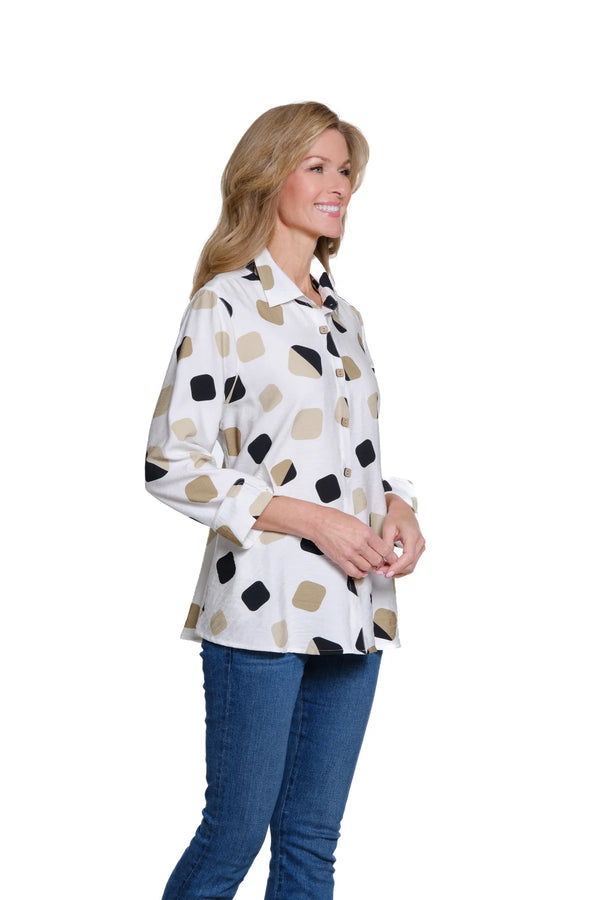 Multiples Button-Front Printed Woven Shirt | Multi