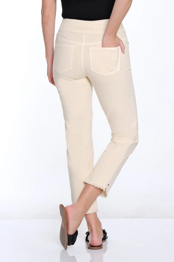 Multiples Slimsation® Fringe Hem Ankle Pant | Parchment