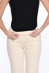 Multiples Slimsation® Fringe Hem Ankle Pant | Parchment