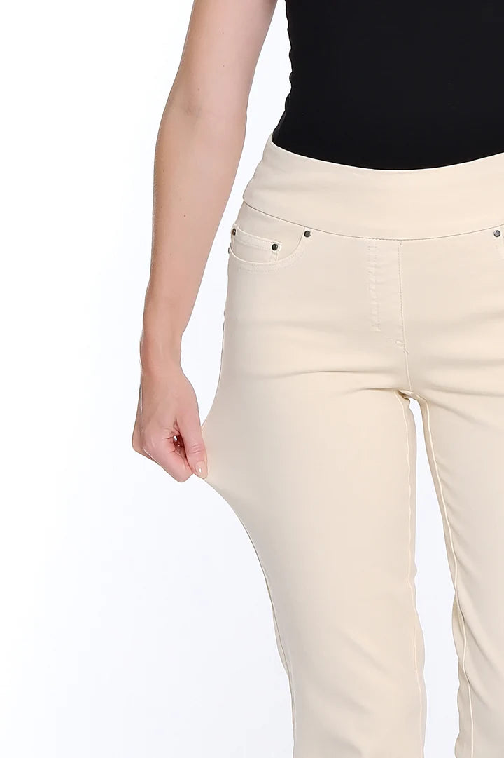 Multiples Slimsation® Fringe Hem Ankle Pant | Parchment