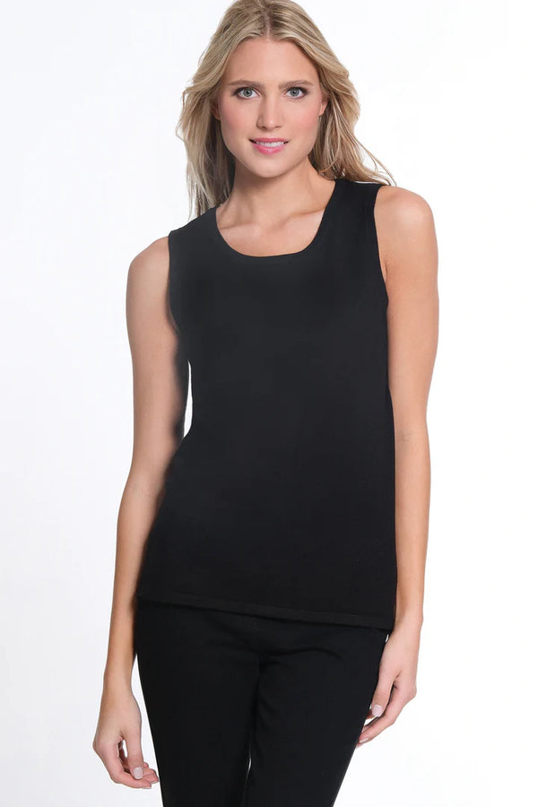 Multiples Jewel Neck Tank Sweater - Black